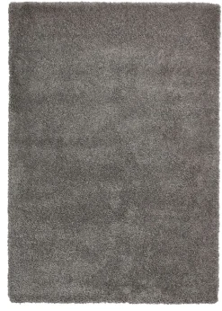 Think Rugs Sierra Pebble Grey Plain Shaggy Rectangle Rug