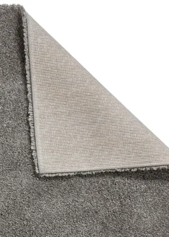 Think Rugs Sierra Pebble Grey Plain Shaggy Rectangle Rug