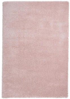 Think Rugs Sierra Pink Plain Shaggy Rectangle Rug