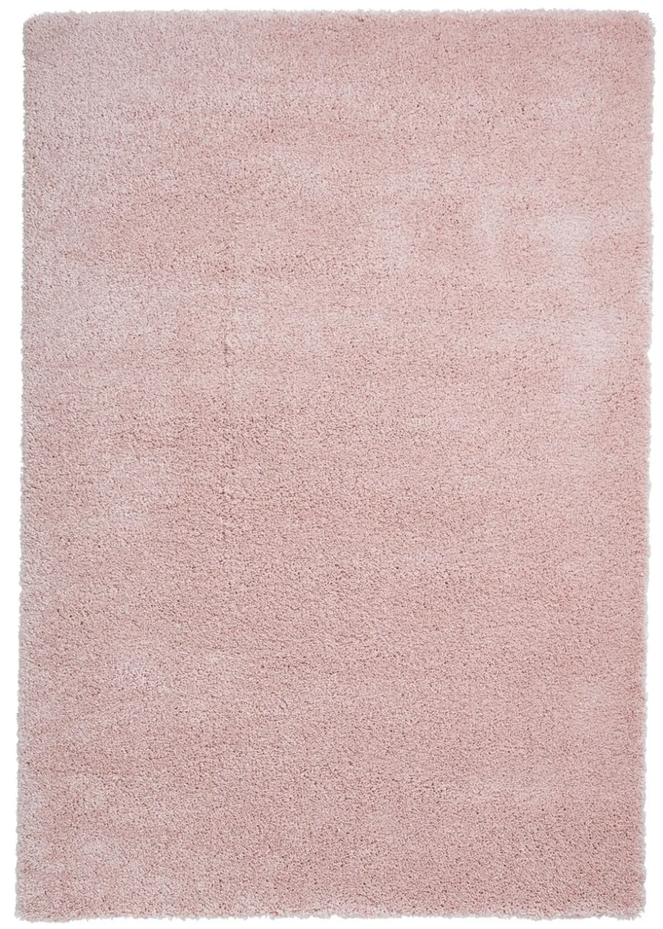 Think Rugs Sierra Pink Plain Shaggy Rectangle Rug