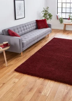 Think Rugs Sierra Ruby Plain Shaggy Rectangle Rug