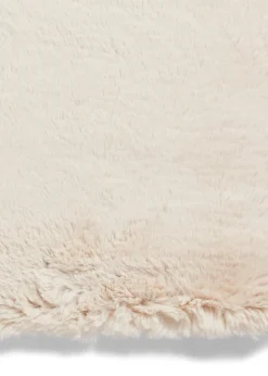 Think Rugs Super Teddy Beige Plain Shaggy Rectangle Rug