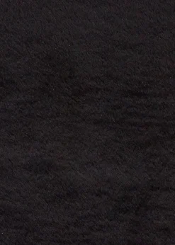 Think Rugs Super Teddy Black Plain Shaggy Rectangle Rug