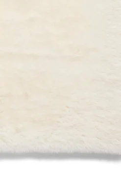 Think Rugs Super Teddy Ivory Plain Shaggy Rectangle Rug