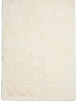 Think Rugs Super Teddy Ivory Plain Shaggy Rectangle Rug