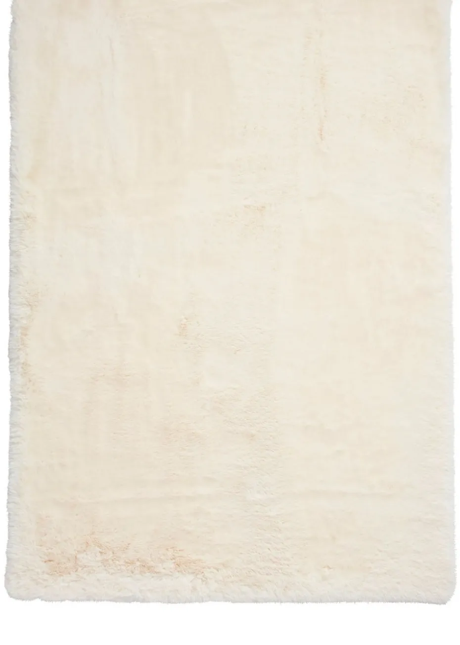 Think Rugs Super Teddy Ivory Plain Shaggy Rectangle Rug