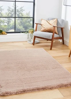 Think Rugs Super Teddy Mink Plain Shaggy Rectangle Rug