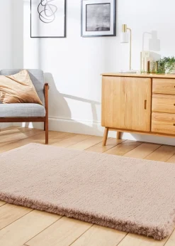 Think Rugs Super Teddy Mink Plain Shaggy Rectangle Rug