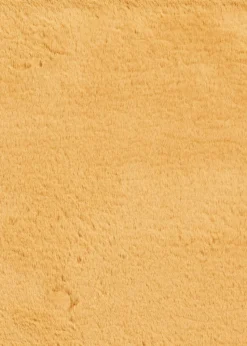 Think Rugs Super Teddy Mustard Plain Shaggy Rectangle Rug