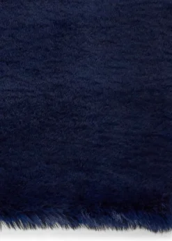 Think Rugs Super Teddy Navy Plain Shaggy Rectangle Rug