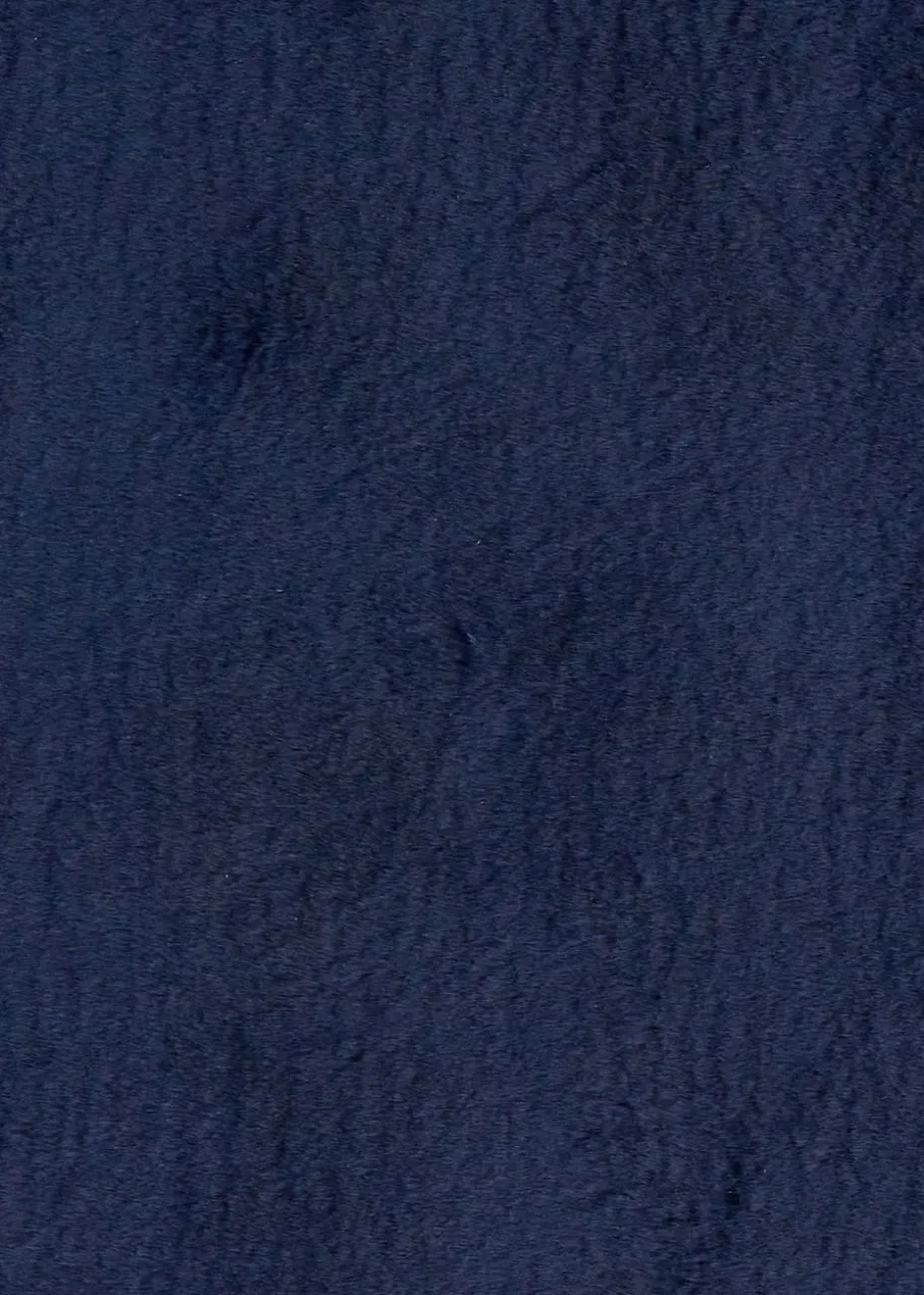 Think Rugs Super Teddy Navy Plain Shaggy Rectangle Rug