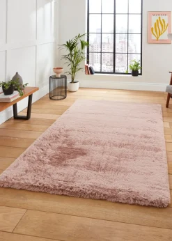Think Rugs Super Teddy Rose Plain Shaggy Rectangle Rug