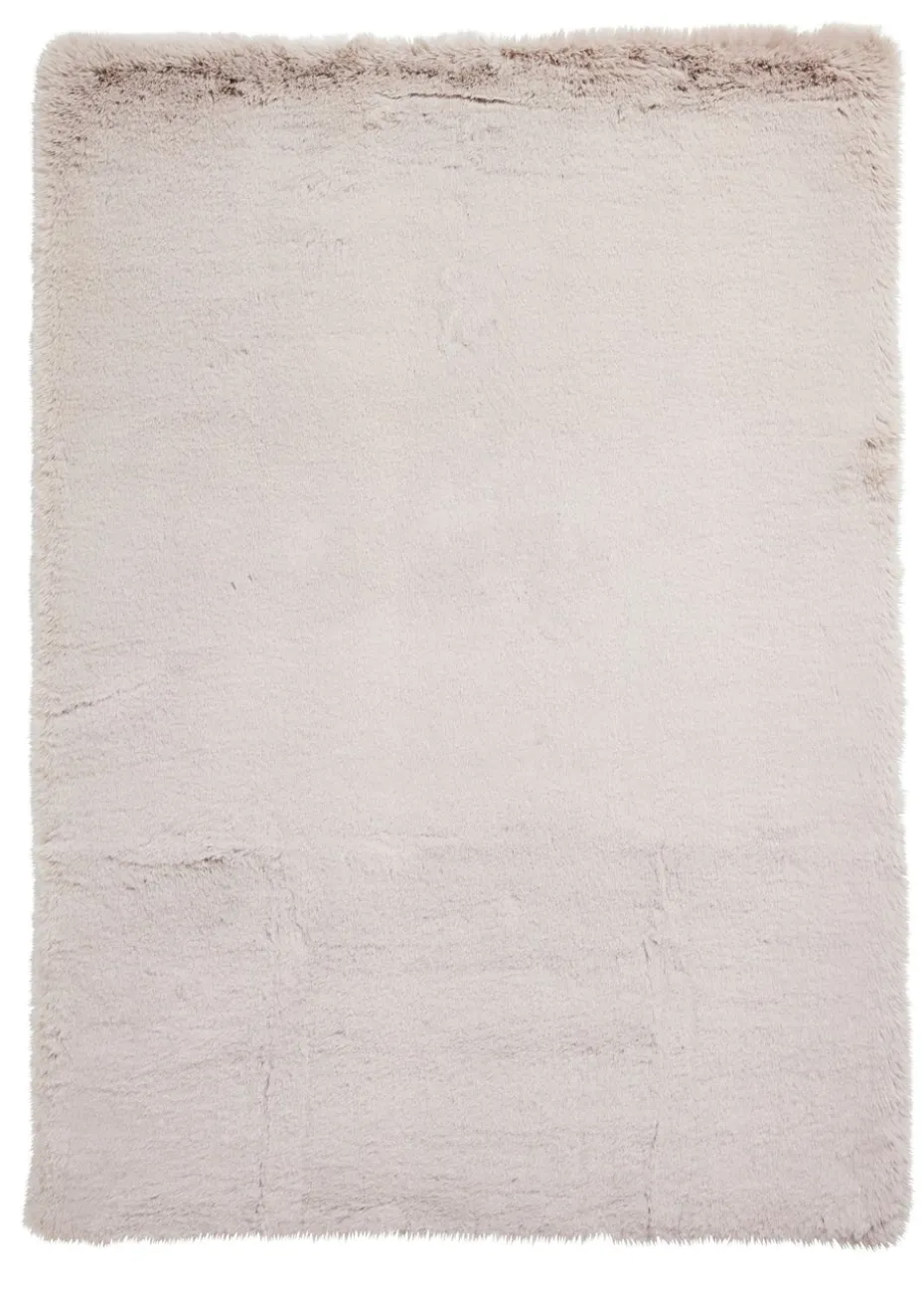 Think Rugs Super Teddy Silver Plain Shaggy Rectangle Rug