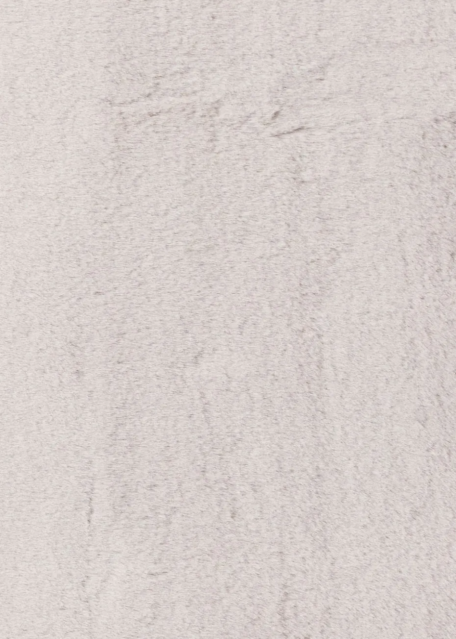 Think Rugs Super Teddy Silver Plain Shaggy Rectangle Rug