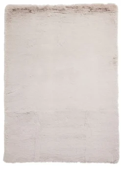 Think Rugs Super Teddy Silver Plain Shaggy Rectangle Rug