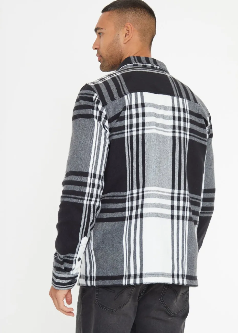 Threadbare Black Brushed Check Shacket