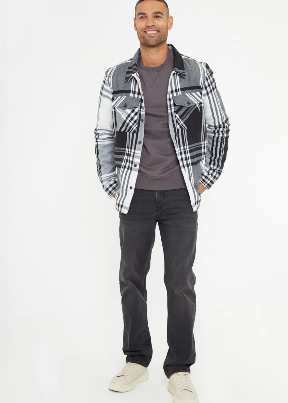 Threadbare Black Brushed Check Shacket