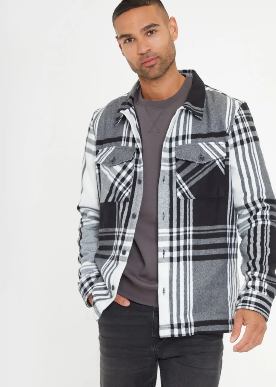 Threadbare Black Brushed Check Shacket