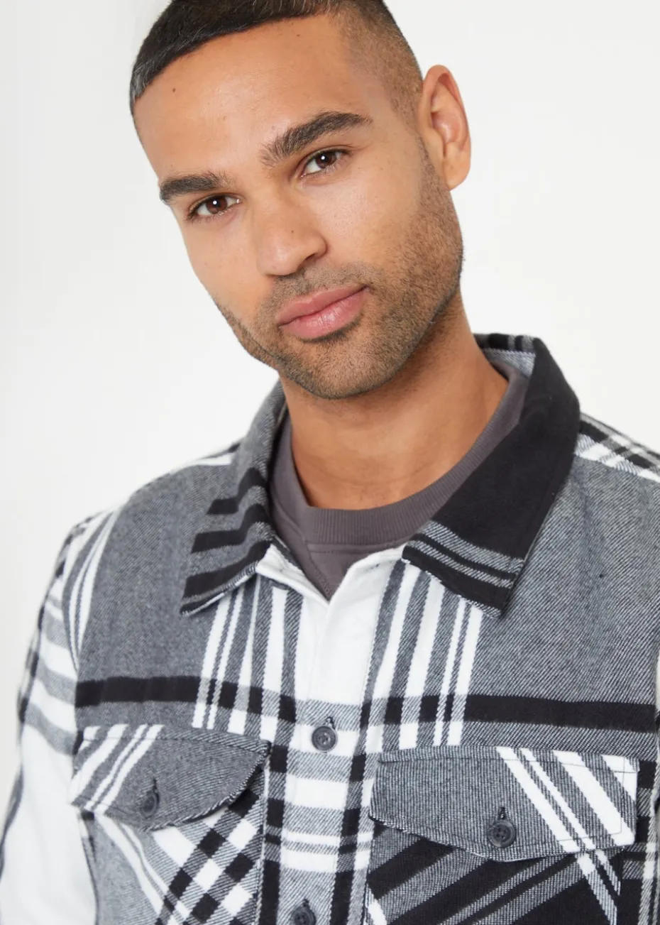 Threadbare Black Brushed Check Shacket