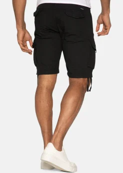 Threadbare Black Cotton Cargo Shorts