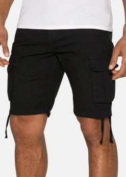 Threadbare Black Cotton Cargo Shorts