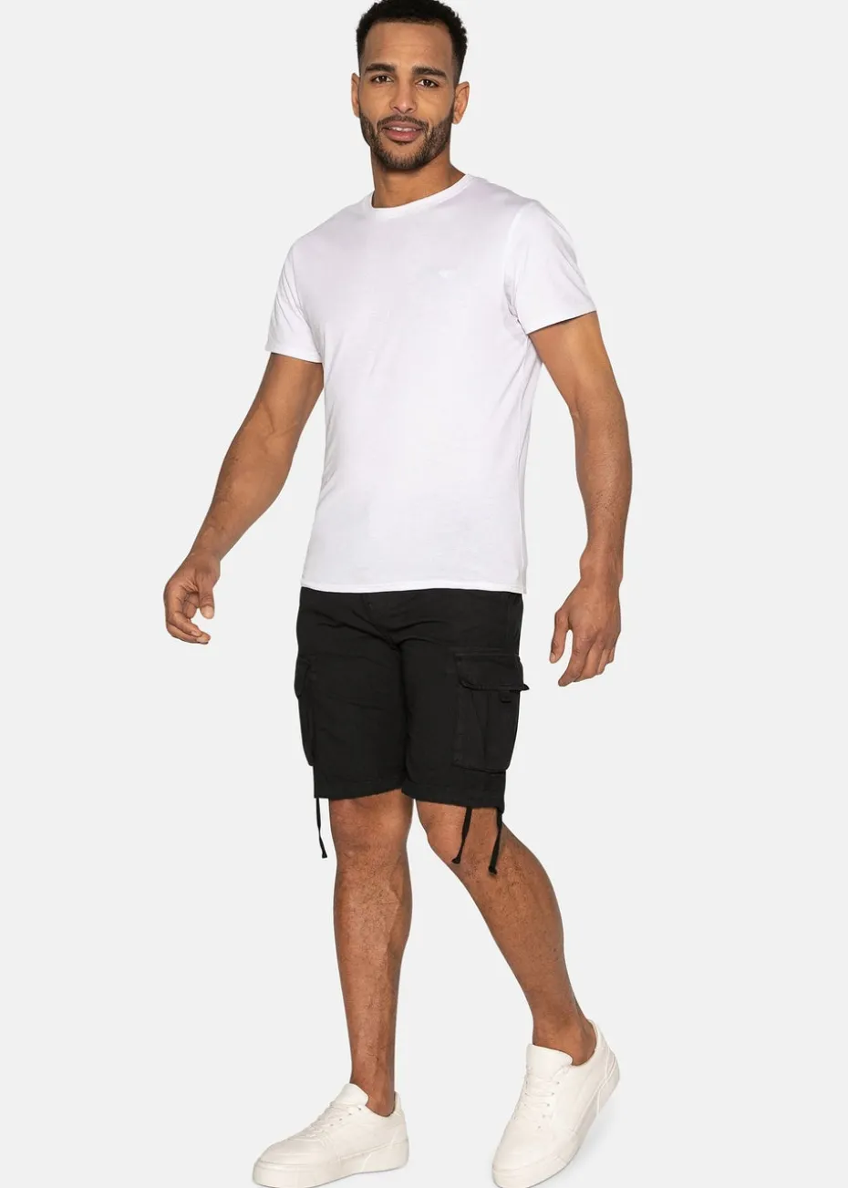 Threadbare Black Cotton Cargo Shorts