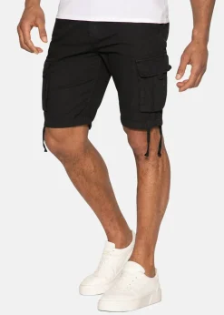 Threadbare Black Cotton Cargo Shorts