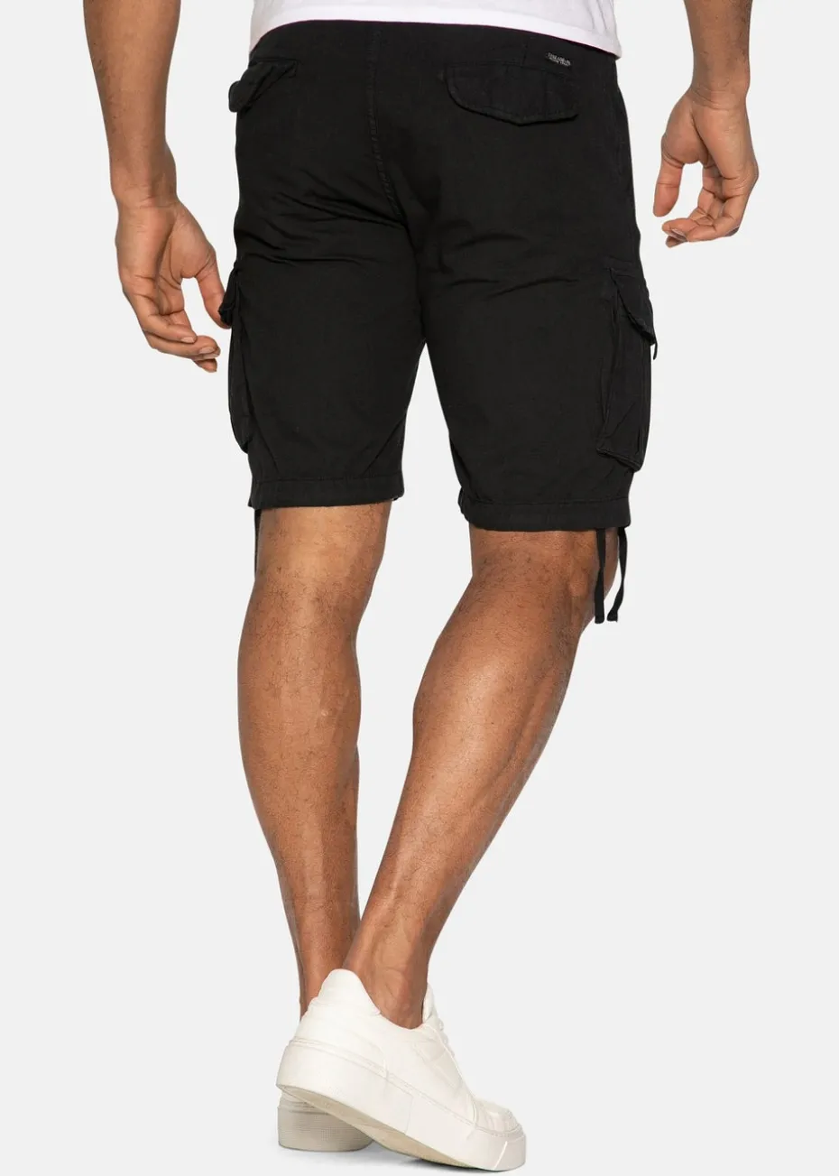 Threadbare Black Cotton Cargo Shorts