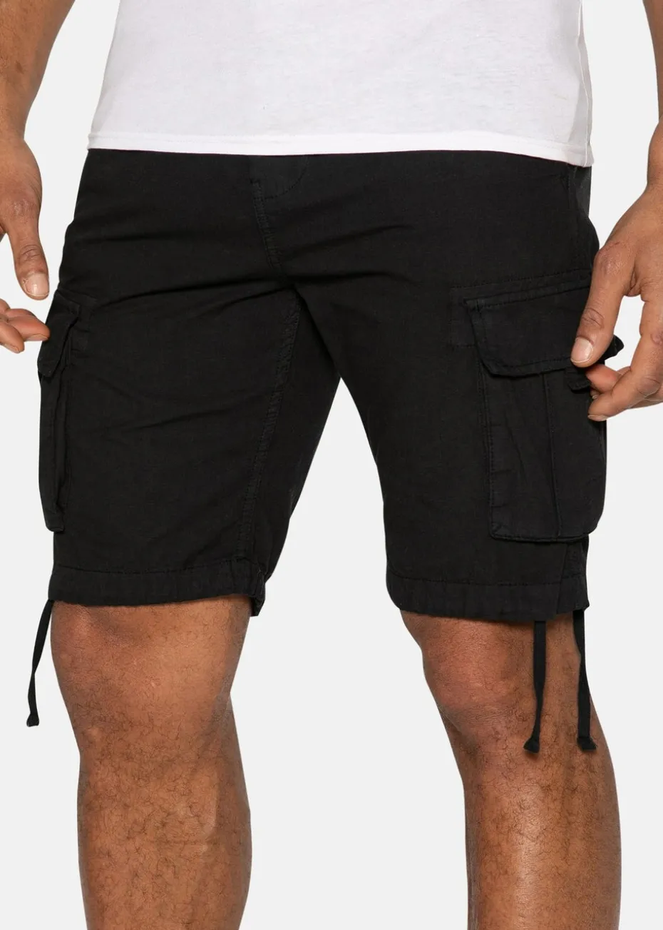 Threadbare Black Cotton Cargo Shorts
