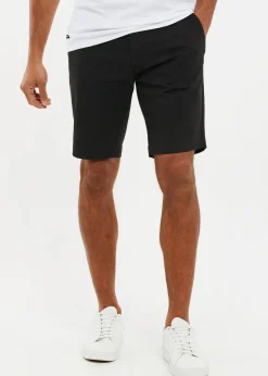 Threadbare Black Cotton NorthSea Slim Fit Chino Shorts