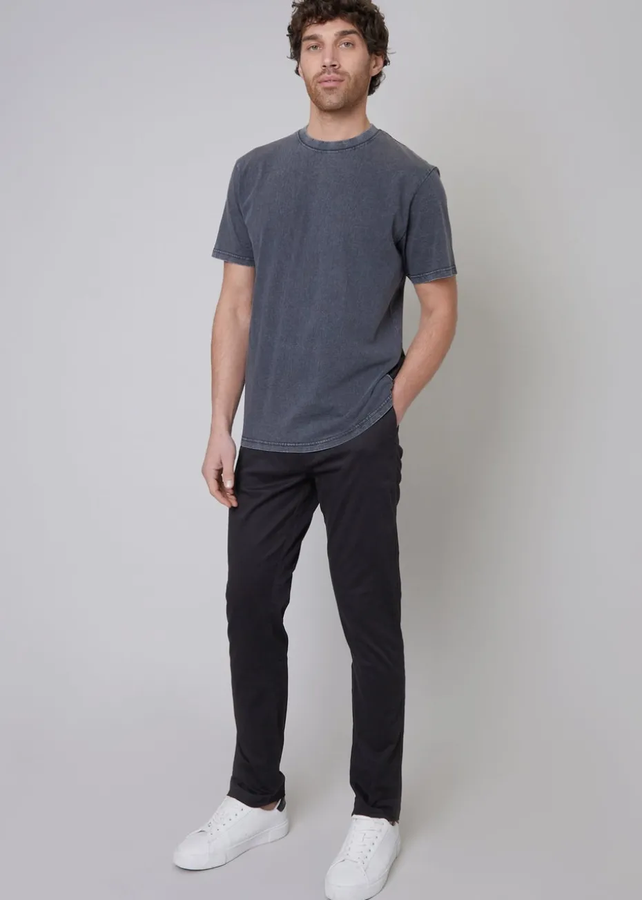 Threadbare Black Cotton Slim Fit Chino Trousers With Stretch