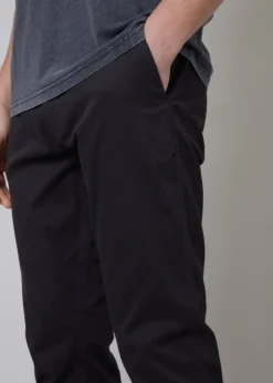 Threadbare Black Cotton Slim Fit Chino Trousers With Stretch