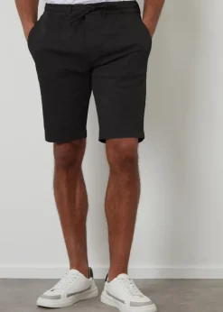 Threadbare Black Elasticated Waist Stretch Chino Shorts