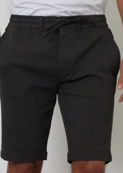 Threadbare Black Elasticated Waist Stretch Chino Shorts