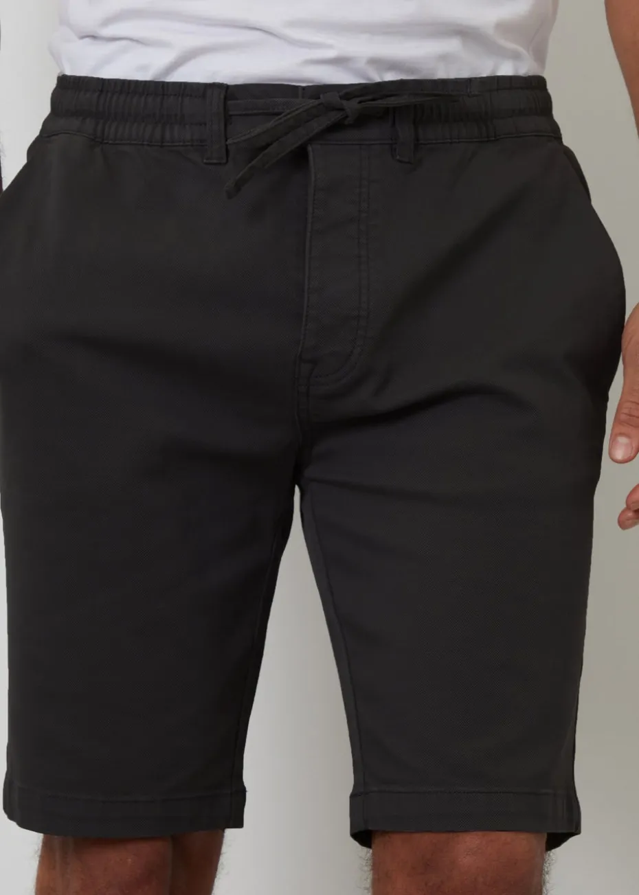 Threadbare Black Elasticated Waist Stretch Chino Shorts