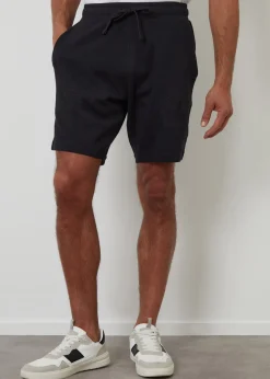 Threadbare Black Floral Embroidered Cotton Sweat Shorts