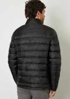 Threadbare Black Funnel Neck Utility Puffer Jacket