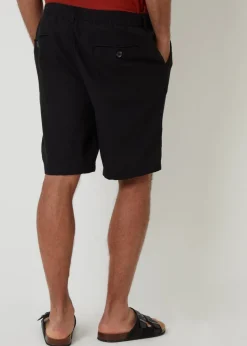 Threadbare Black Linen Blend Chino Shorts