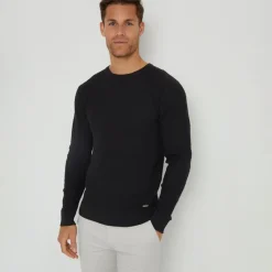 Threadbare Black Mini Cable Knit Crew Neck Jumper