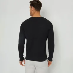 Threadbare Black Mini Cable Knit Crew Neck Jumper