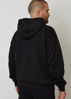 Threadbare Black Relaxed Fit Pullover Hoodie