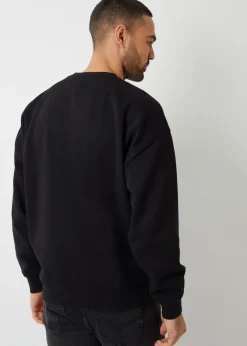Threadbare Black Relaxed Fit Crew Neck Sweatshirt