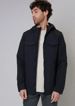 Threadbare Black Talon Hooded Lightweight Jacket with Fleece Lined Hood