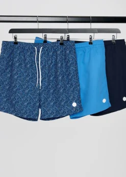 Threadbare Blue 3 Pack Mixed Swim Shorts