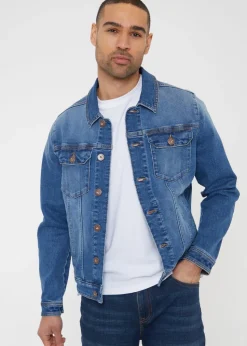 Threadbare Blue Burnsall Mid Wash Denim Jacket