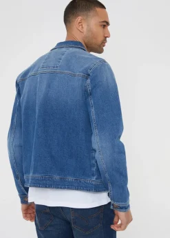 Threadbare Blue Burnsall Mid Wash Denim Jacket