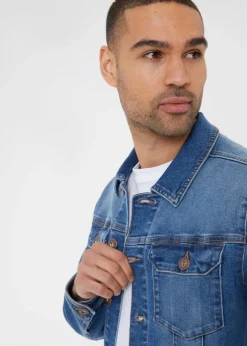 Threadbare Blue Burnsall Mid Wash Denim Jacket