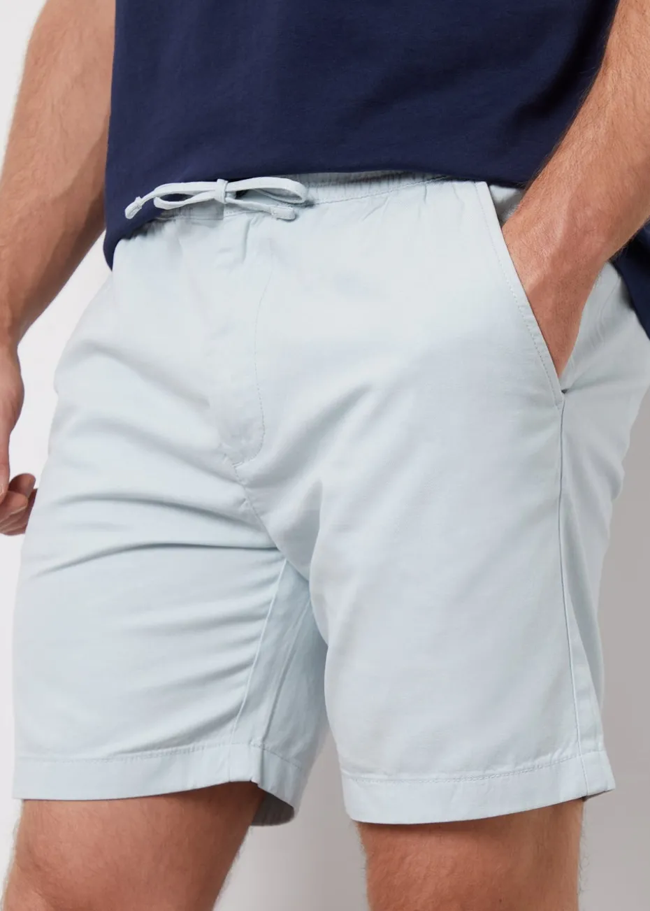 Threadbare Blue Cotton Lyocell Jogger Style Shorts