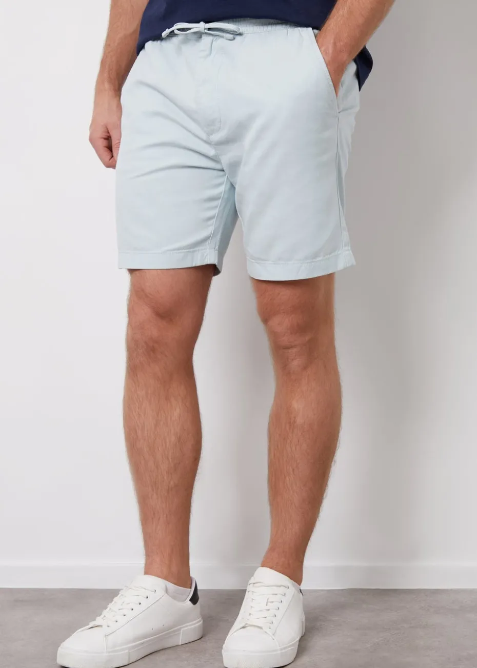 Threadbare Blue Cotton Lyocell Jogger Style Shorts