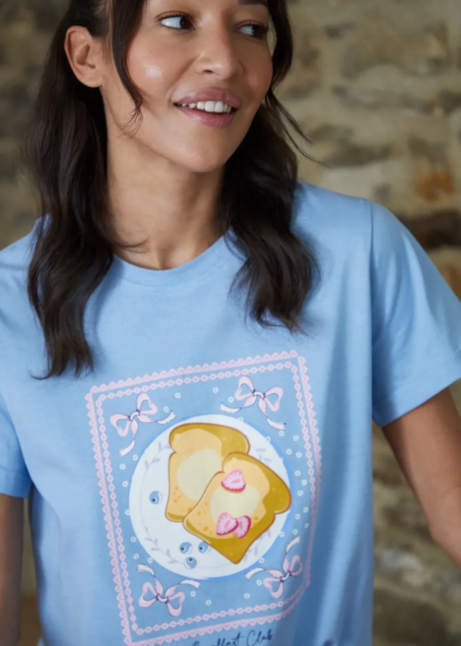 Threadbare Blue Graphic Print Shortie Pyjama Set